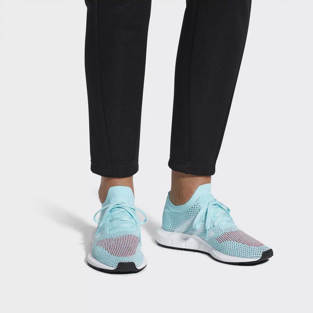 Adidas Swift Run Primeknit Tenis Azules Para Mujer (MX-16871)